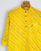 Sunny Streaks – Printed Cotton Short Kurta